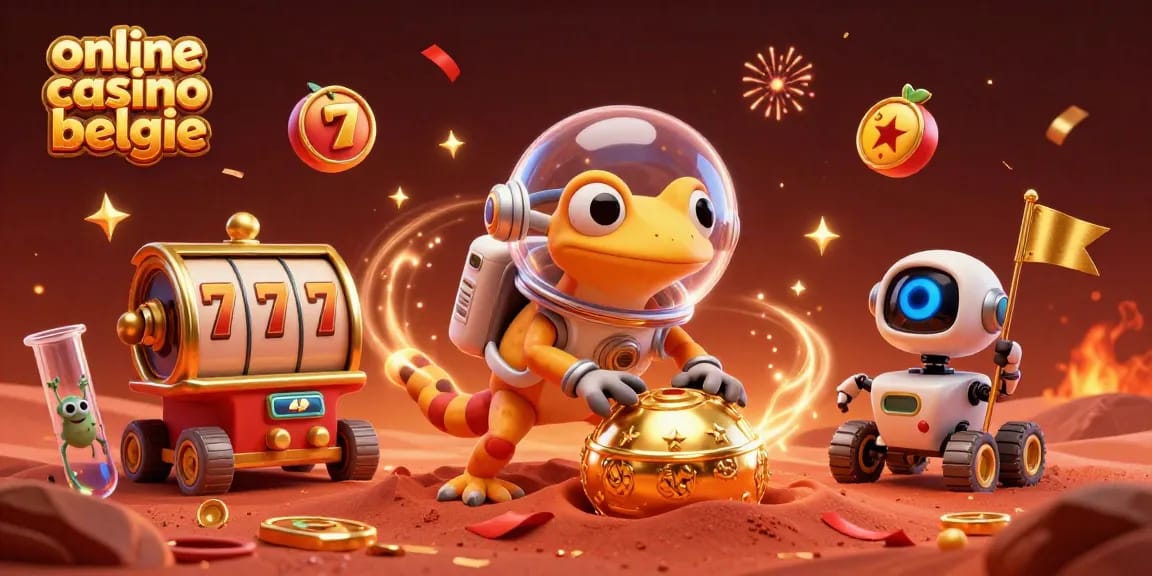 Explore the thrilling world of online casino belgie with vibrant characters and festive elements.