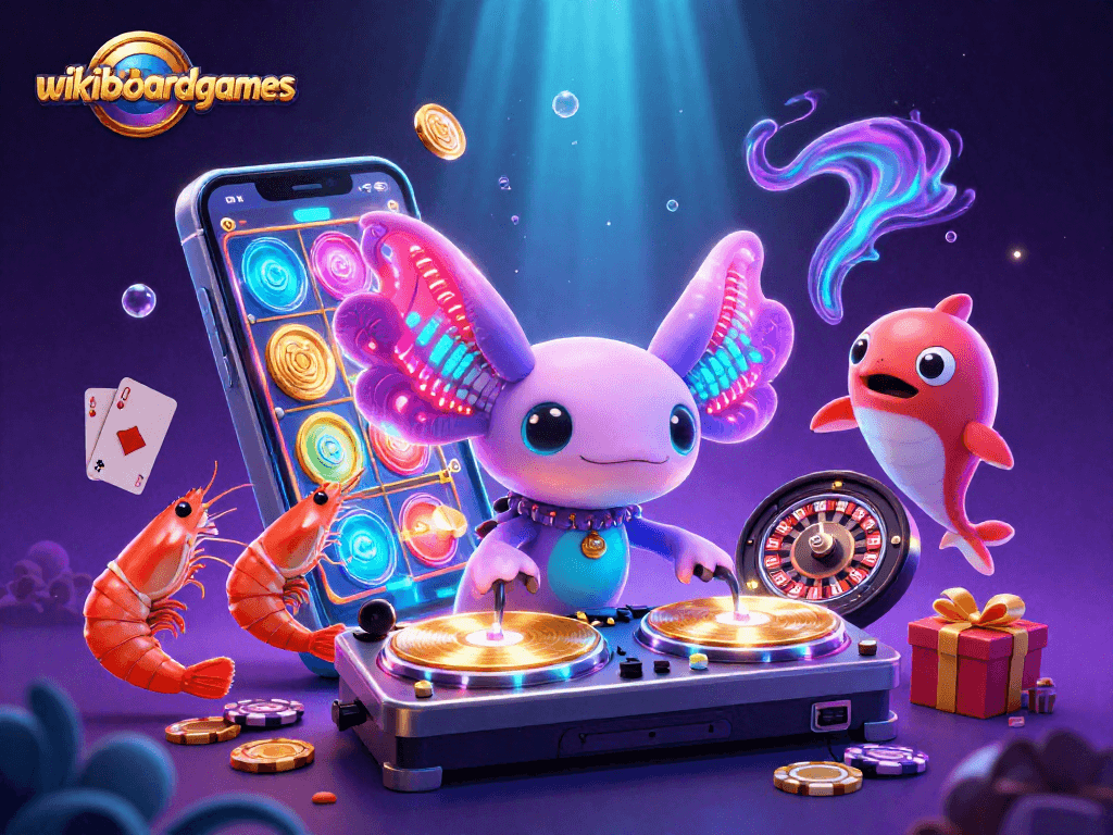 Experience vibrant gameplay at wikiboardgames with a neon underwater casino scene featuring exciting slot games.
