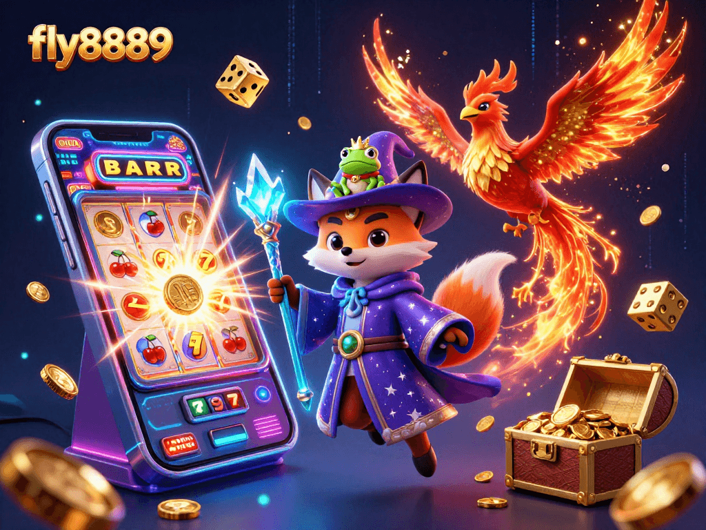Experience dynamic fun at fly8889 with a fantasy fox wizard and exciting gaming elements