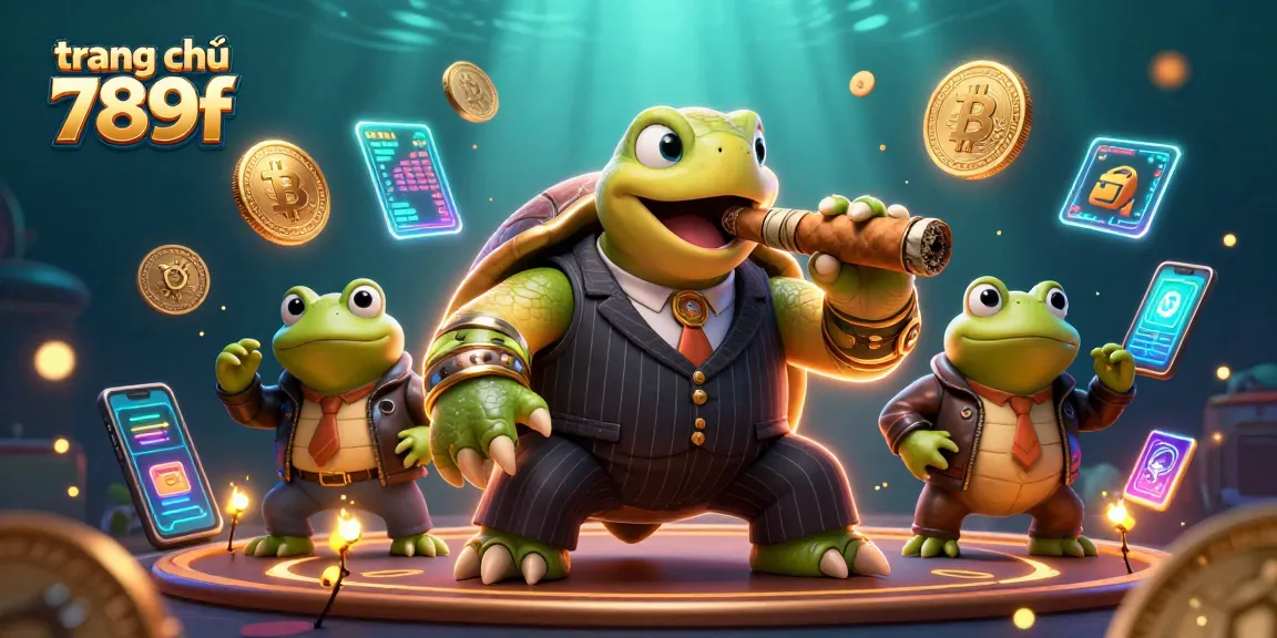 Experience the lively scene of trang chủ 789f with a stylish turtle and froggy companions as they showcase thrilling gambling elements.