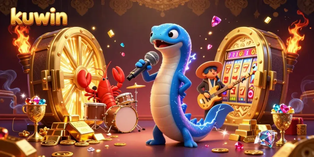 Experience the thrilling atmosphere of kuwin in this underwater casino scene with vibrant colors and rich details.