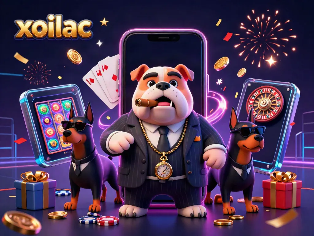 Experience xoilac's thrilling atmosphere with vibrant 3D elements showcasing high-stakes casino fun.