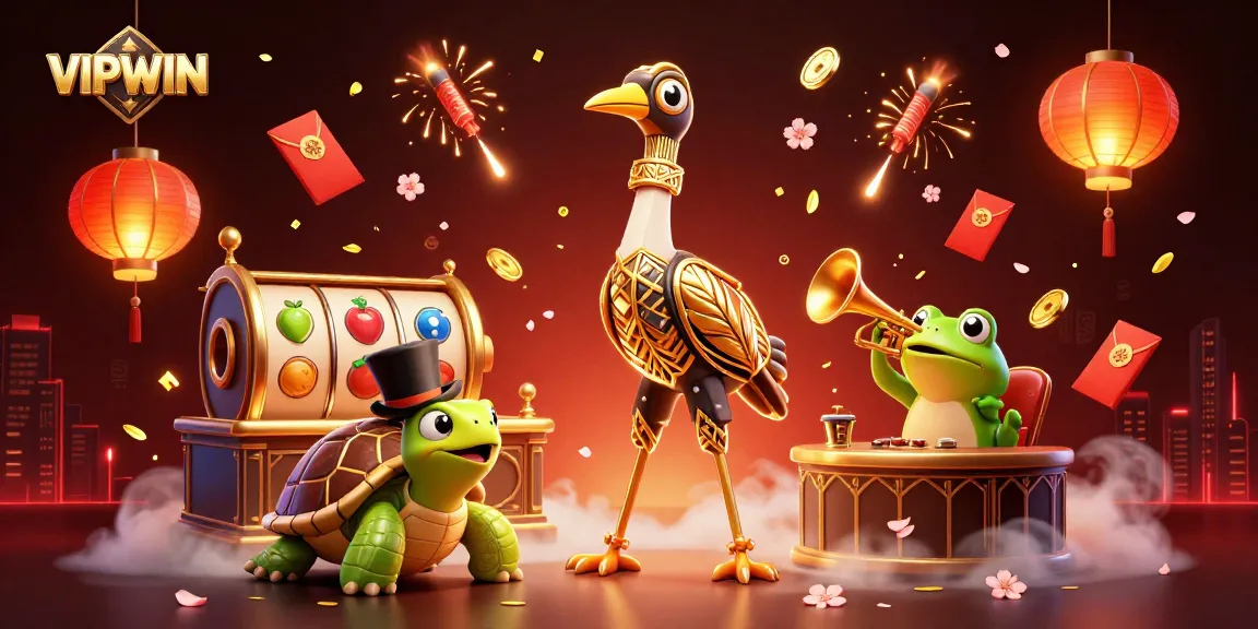 Engage with VIPWIN as you experience a vibrant casino scene filled with charming characters and dynamic gaming elements.