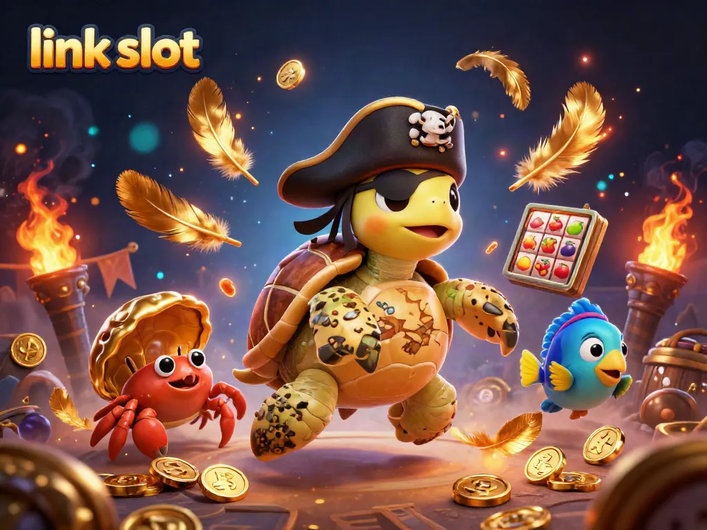 Putaran slot menguntungkan dengan karakter kartun laut yang mengelilingi harta karun, menunjukkan slot link.