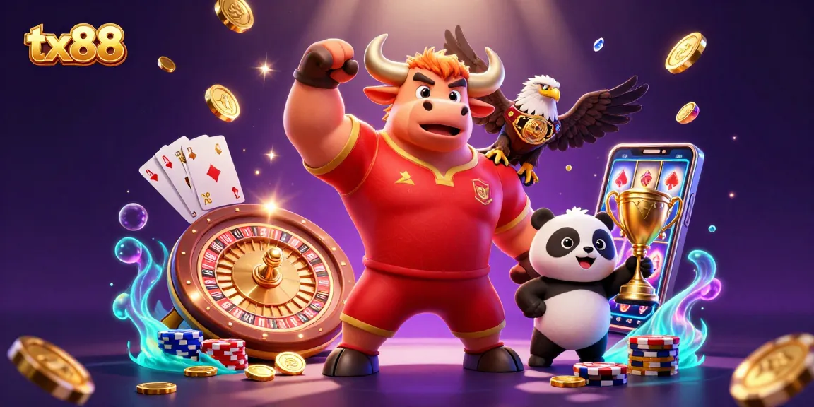 Experience thrilling wins with tx88 in this vibrant 3D casino realm, showcasing victory and rewards!