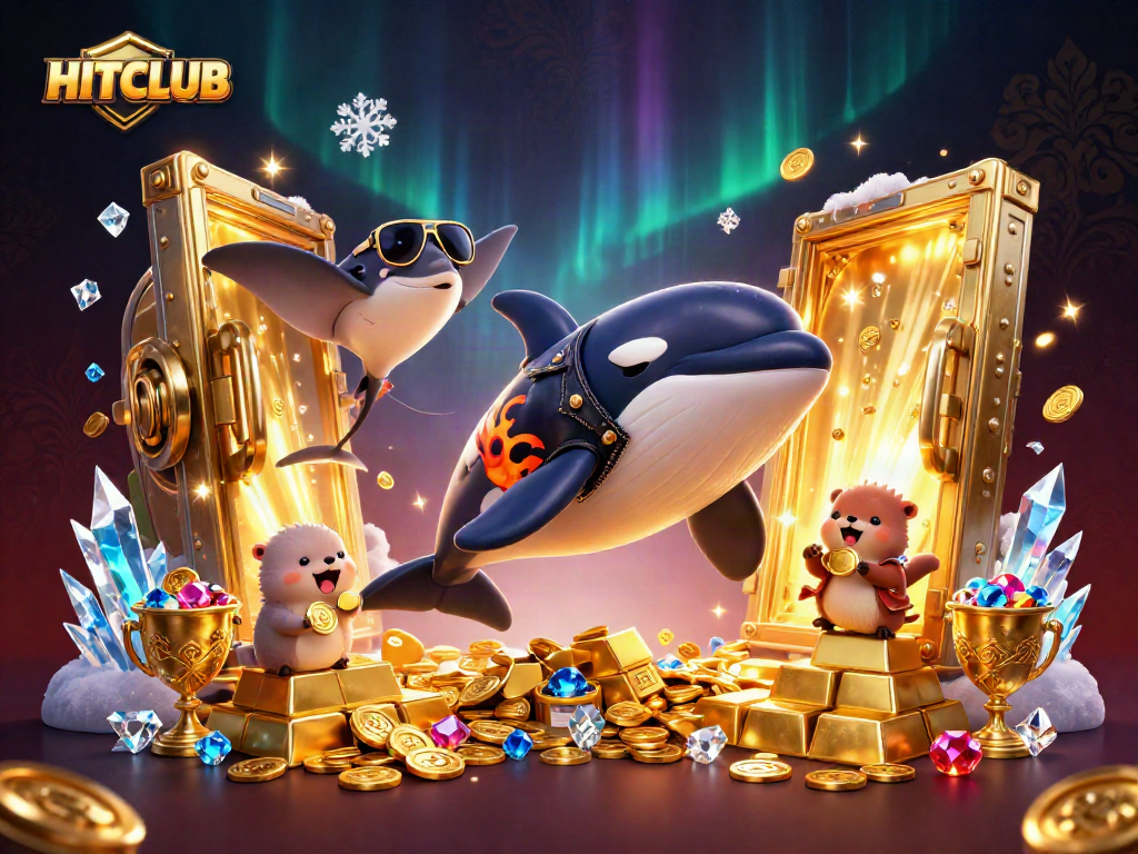 Players win big at HITCLUB with a vibrant 3D casino-themed underwater atmosphere.