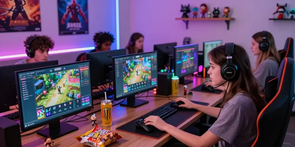 Dynamic gaming atmosphere with players engaged on SV88 platform, showcasing excitement and camaraderie.