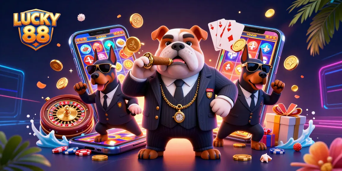 Experience thrilling moments with LUCKY 88 as the mafia boss and guards dominate the casino scene.