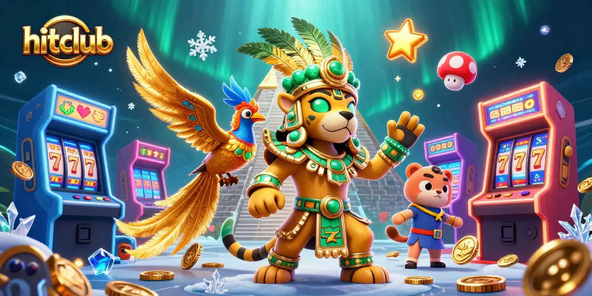 Experience winning strategies at hitclub in a vibrant, dynamic casino scene filled with game elements.