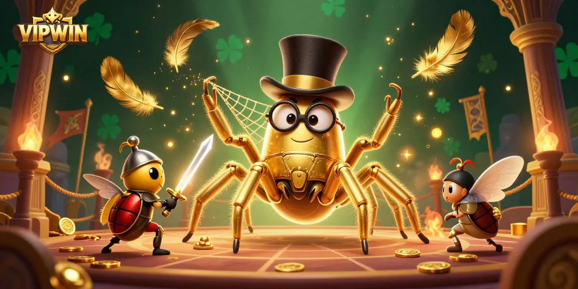 Engage in thrilling casino gameplay with VIPWIN as the golden tarantula weaves a web of fortune.
