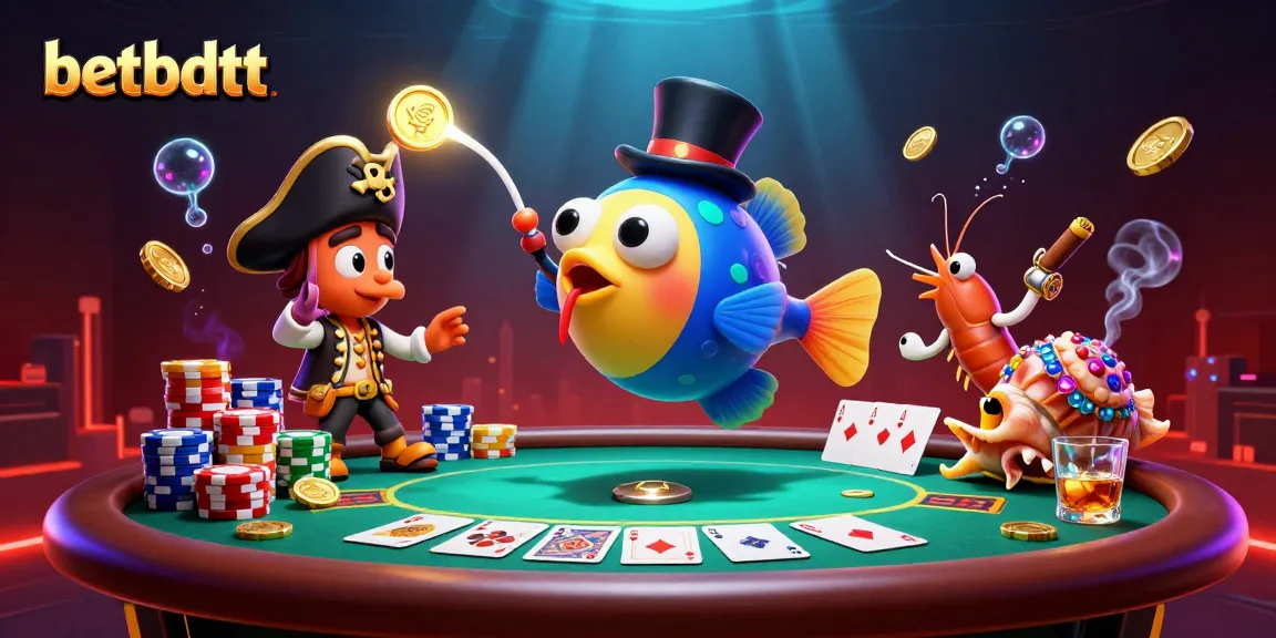 Betbdtt engages players with a vibrant 3D illustration of treasure-seeking casino characters.