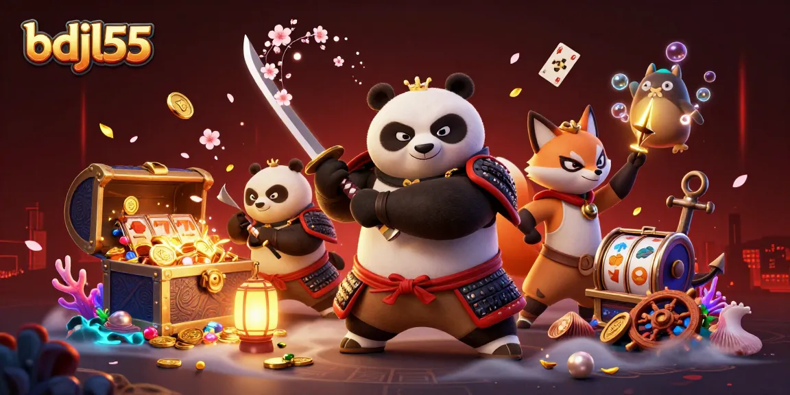 Engage with bdjl55 as a fierce samurai panda and ninja fox amidst thrilling casino action.