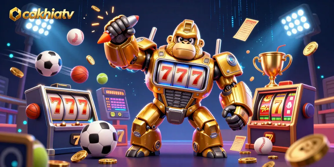 Experience thrilling gameplay with cakhiatv's golden gorilla mech and dynamic sports elements.