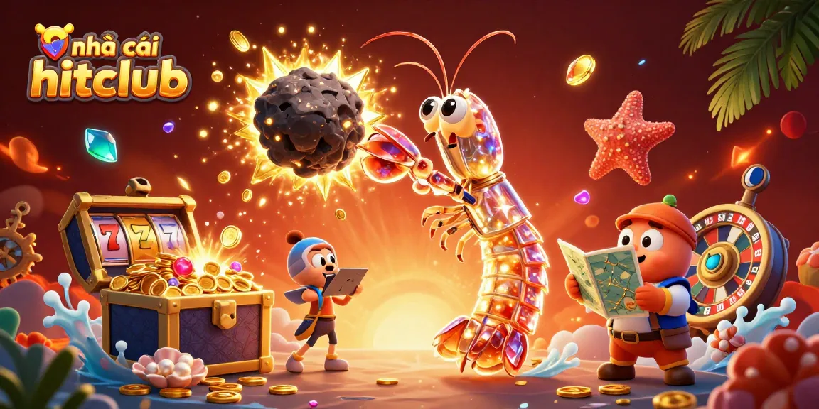 Experience thrilling jackpots with nhà cái hitclub in a vibrant cartoon casino scene filled with treasures.