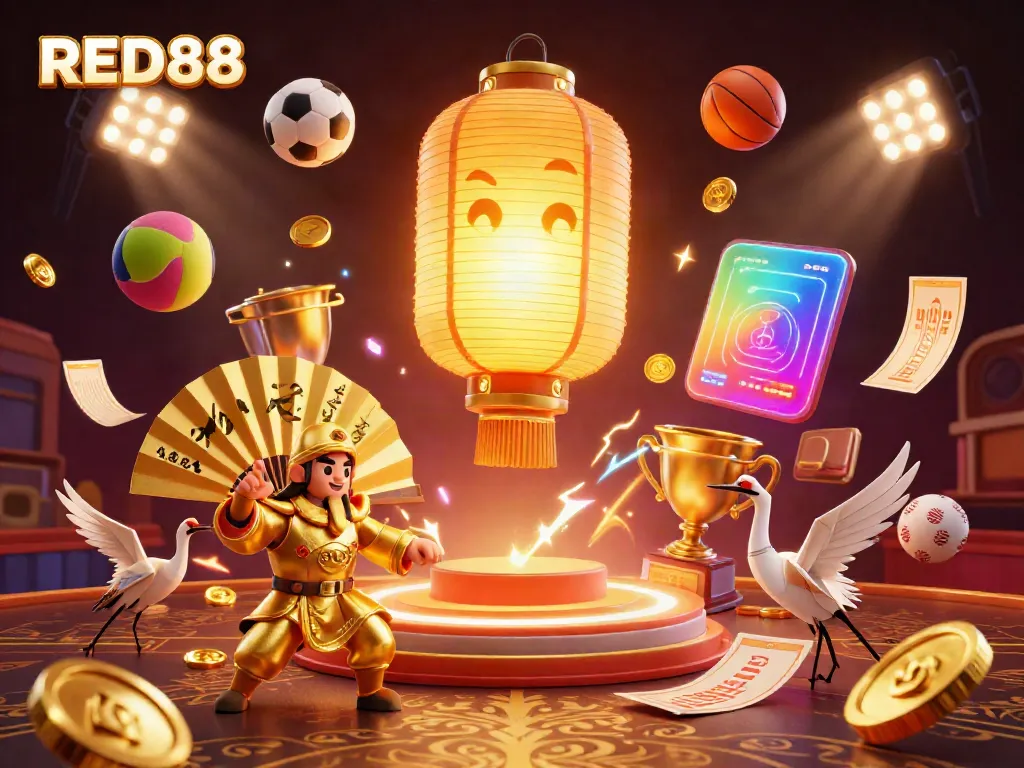 Engage in thrilling online gaming experiences as you soar with RED88 in a vibrant casino scene.