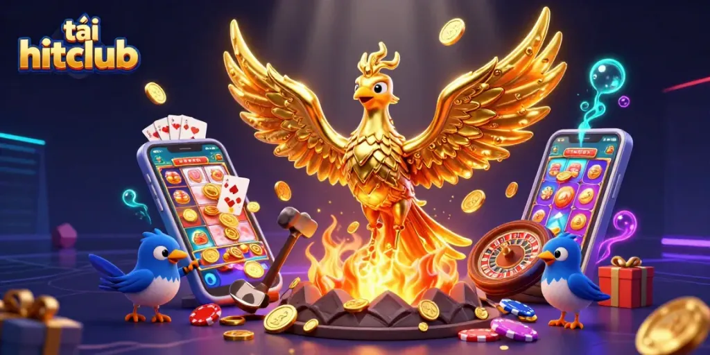 Spin the reels and win big with tải hitclub, showcasing a vibrant gaming experience with rich visuals and action.