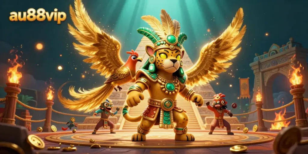 Engage with thrilling bets at au88vip's vibrant casino featuring dynamic Mayan-themed graphics.