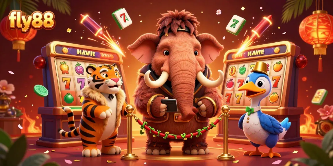 Experience the vibrant world of fly88 with engaging slots and colorful characters in a stunning 3D casino scene.