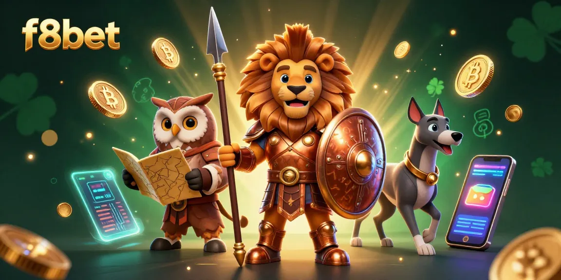 Experience thrilling games at f8bet with an engaging 3D illustration showcasing key characters.