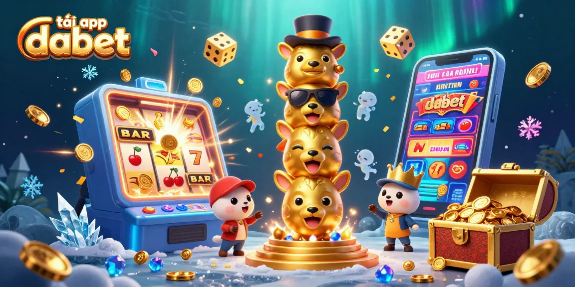 Experience the fun of tải app dabet with a vibrant casino-themed illustration showcasing exciting game elements and engaging characters.