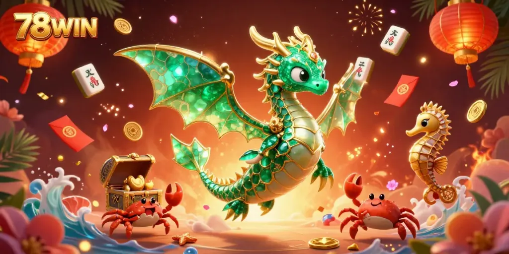 Experience thrilling gaming action at 78WIN with vibrant casino elements and captivating characters.