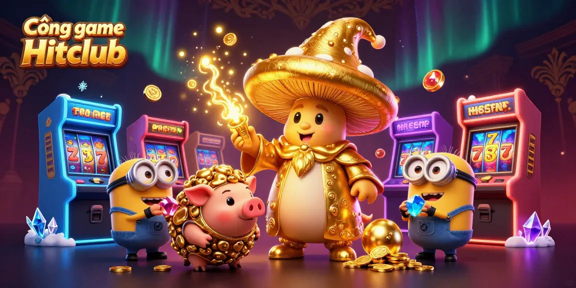 Cổng game Hitclub offers immersive slots experiences with golden wizard and gaming magic