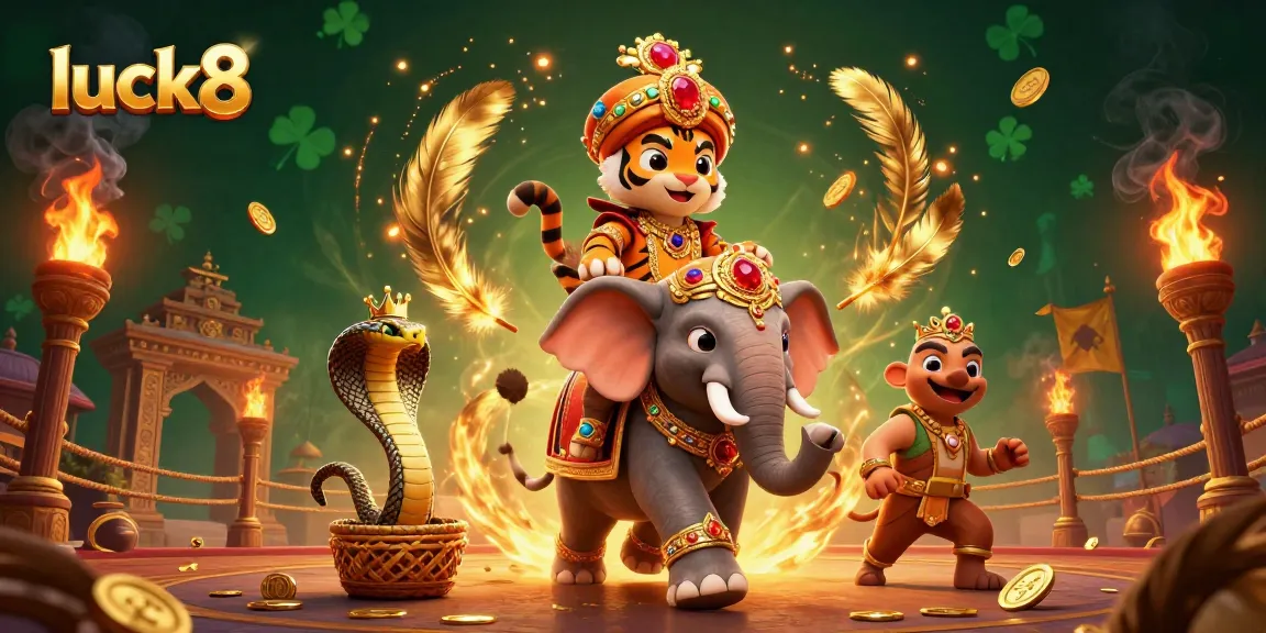 Experience the thrilling atmosphere of luck8 with vibrant characters and dynamic game elements in this casino scene.