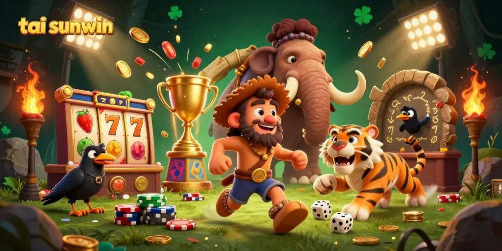 Experience the excitement of tai sunwin with this visually captivating 3D casino scene featuring vibrant slot elements.