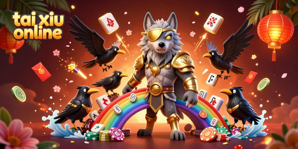 Engage in tai xiu online gameplay with luminous characters and vibrant casino-themed elements.