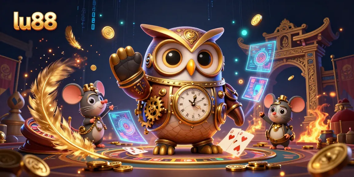 Experience thrilling gameplay at lu88 with a vibrant 3D casino scene filled with action and excitement.