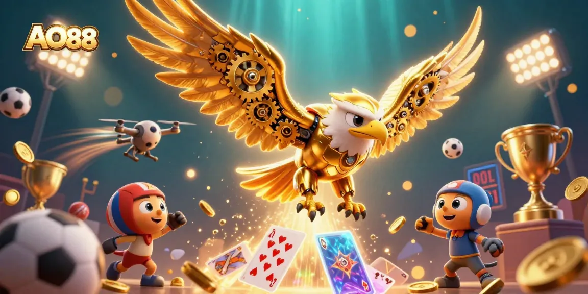 Experience the thrill of sports betting with AO88, featuring dynamic 3D elements and captivating visuals.