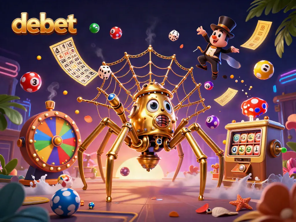 Experience debet gaming with vibrant lottery dynamics and steampunk art elements in this unique illustration.