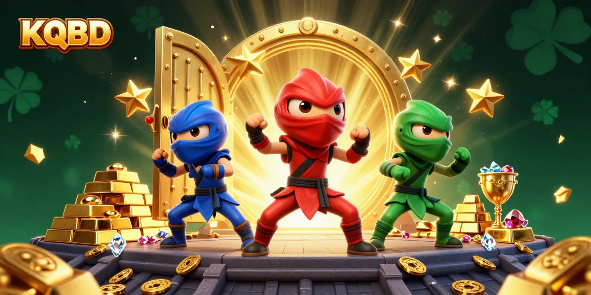 KQBD showcases an exciting scene of ninja chameleons amidst a treasure-filled casino adventure