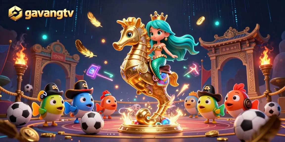 Experience the thrill of sports betting with gavangtv's stunning 3D illustration showcasing live action and vibrant elements.