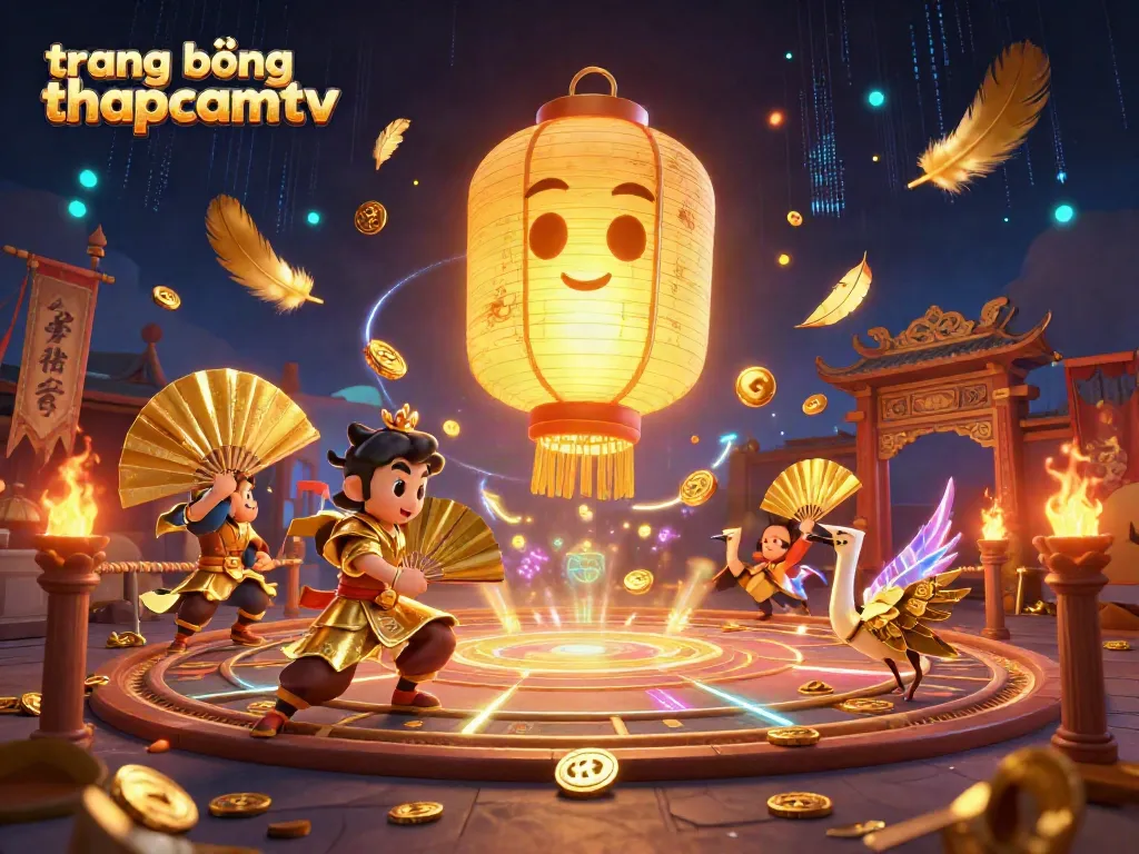 Immerse yourself in the dynamic action of trang bóng thapcamtv, featuring vibrant characters and gambling elements in a thrilling casino scene.