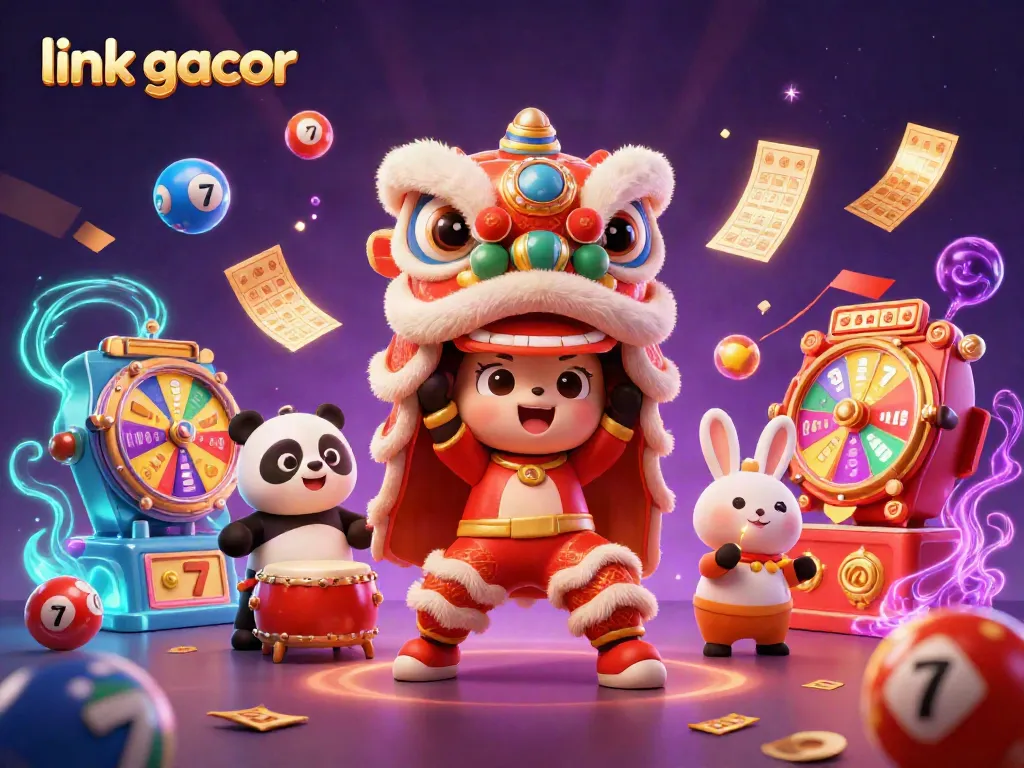 Experience big wins with link gacor in this vibrant slot illustration showcasing unique characters.