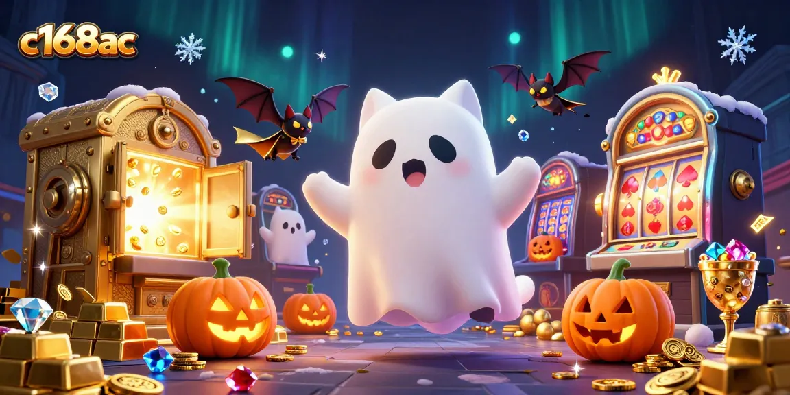 Experience thrilling gameplay with c168ac as a ghost cat and bat explore a haunted casino.