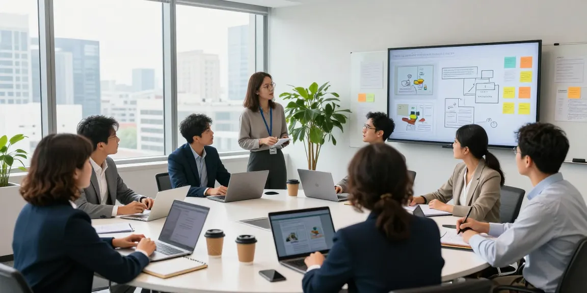 Effectief samenwerken in een divers team tijdens een brainstormsessie in een moderne kantooromgeving.