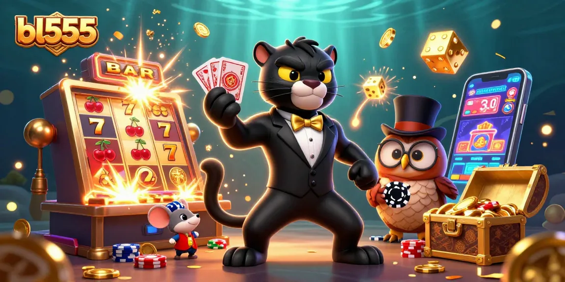 Experience the thrill of bl555 with a panda dealing cards, surrounded by casino excitement!