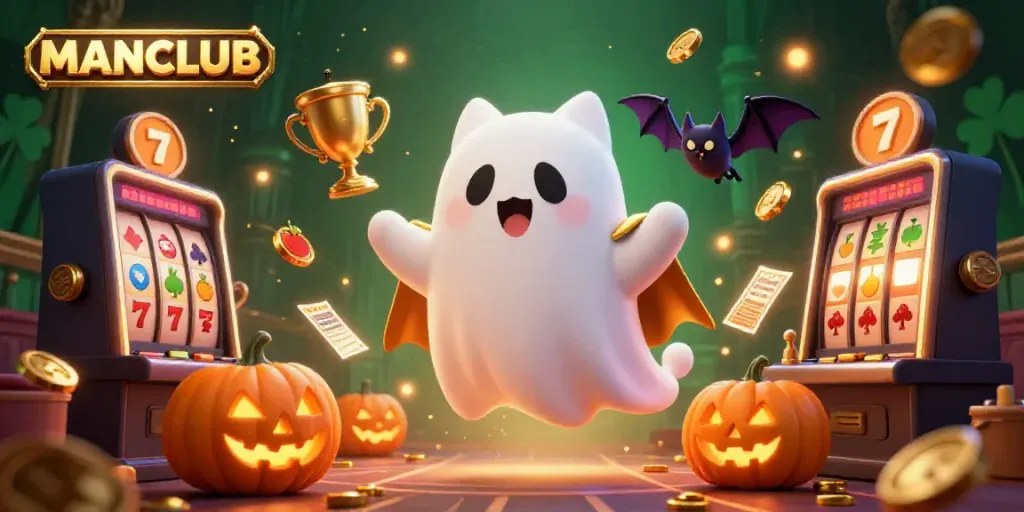 Engage with MANCLUB at a haunted casino mansion featuring a ghost cat and dynamic gambling elements.