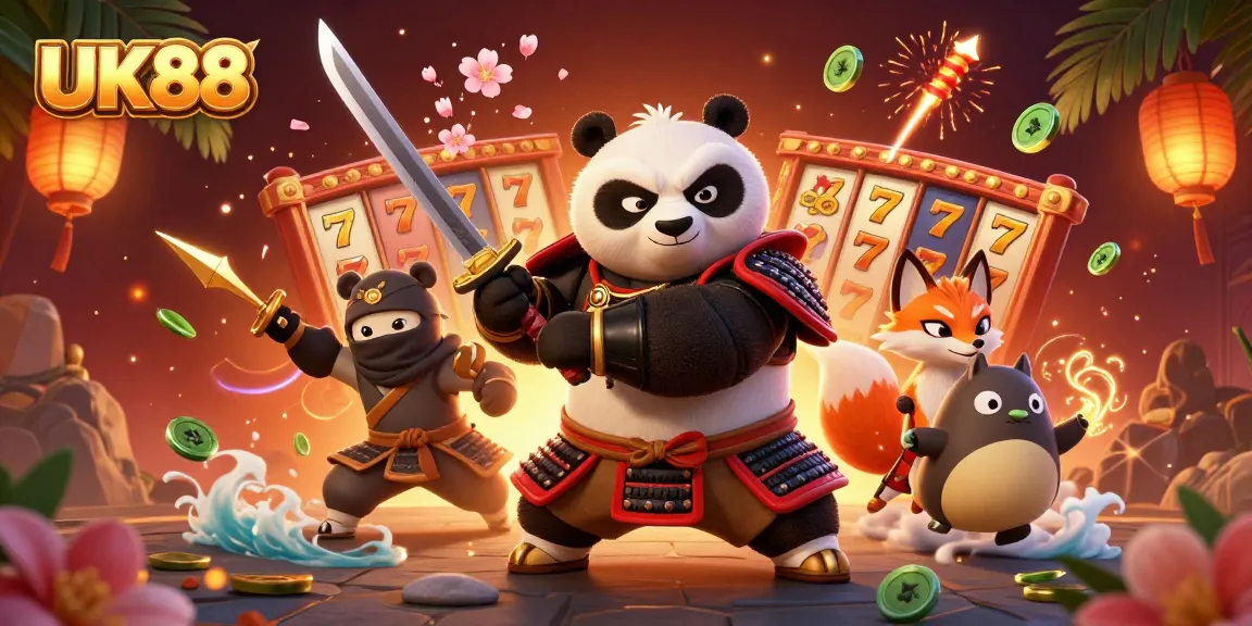Engage in thrilling gameplay at UK88 casino with a vibrant scene of animated characters and rich game elements.