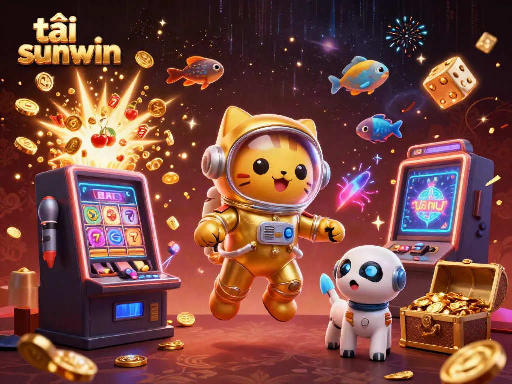 Experience excitement at tải sunwin with a vibrant 3D casino scene featuring captivating characters and symbols.