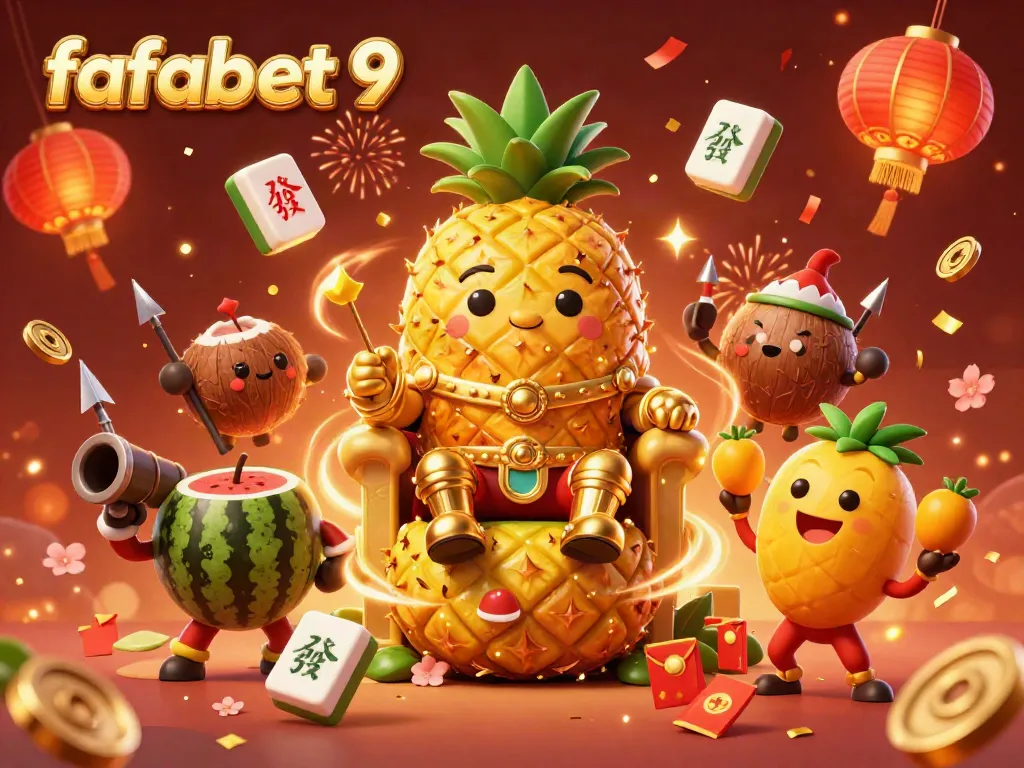 Experience the thrill of fafabet 9 with a vibrant 3D casino scene showing fun characters and bright decorations.