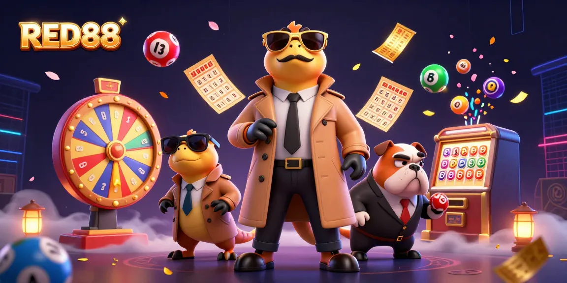 Experience the excitement at RED88 with vibrant game elements and lively characters in a 3D casino scene.