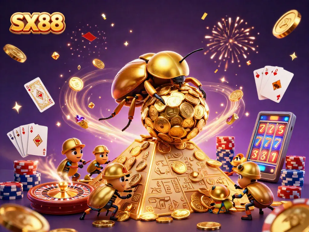 Engage with the dynamic SX88 online casino experience featuring coins, cards, and gaming excitement.