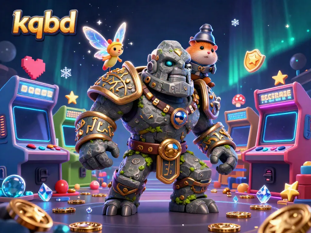 Experience real-time kqbd with dynamic 3D golem, fairy, and hip hamster in a vibrant casino scene.