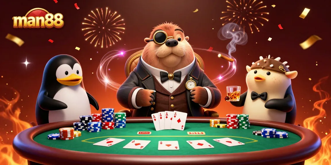 Experience thrilling poker action with man88's vibrant underwater casino scene.