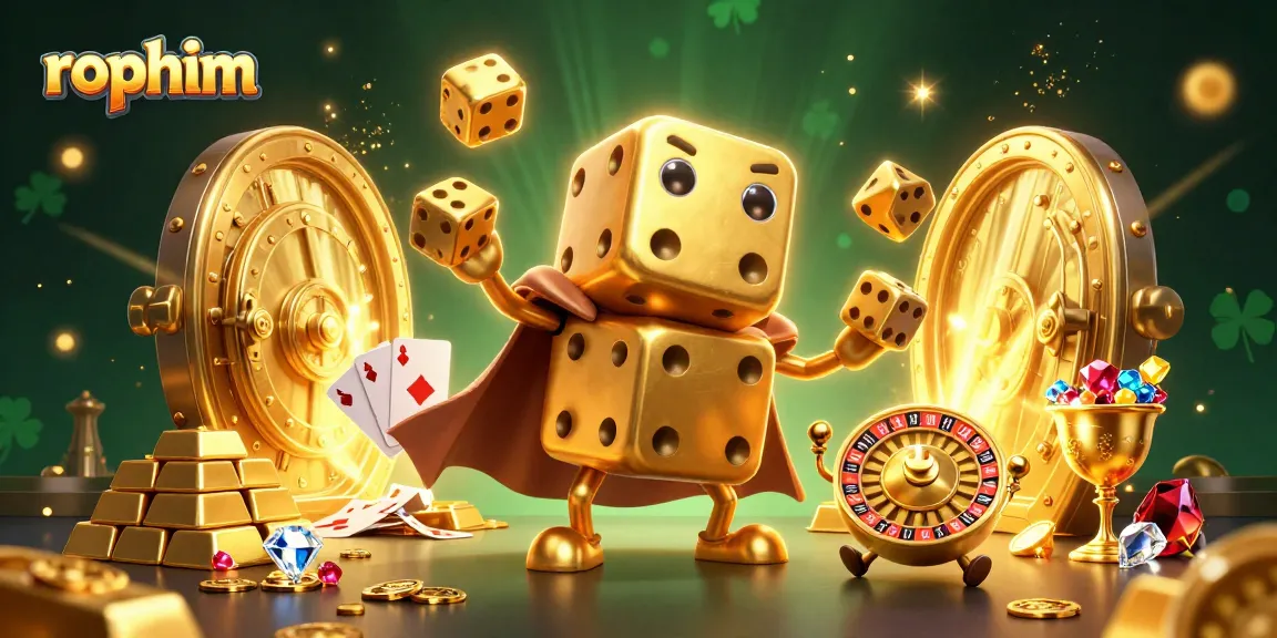 Engage with rophim's excitement through dynamic golden dice and casino treasures in stunning 3D.