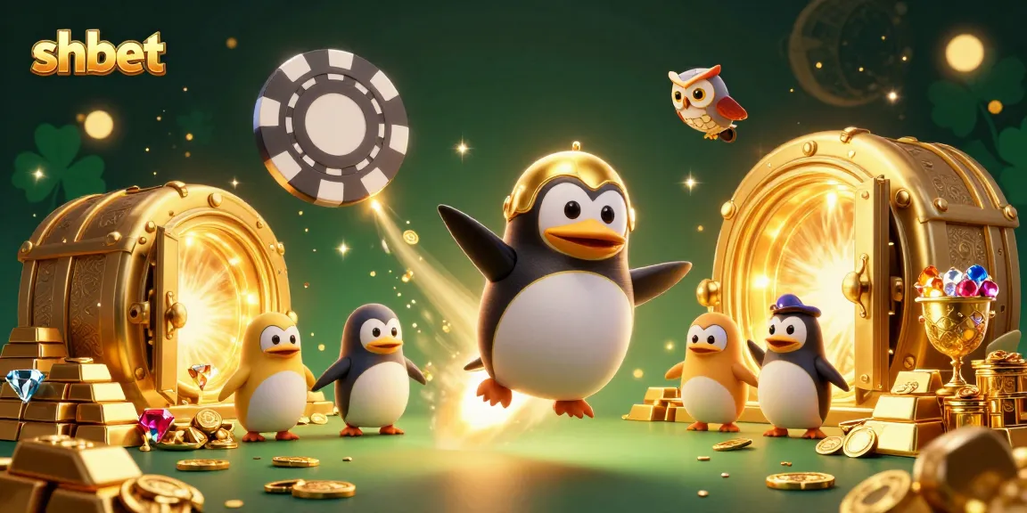 Experience thrilling wins with shbet featuring a golden penguin at a cosmic casino!