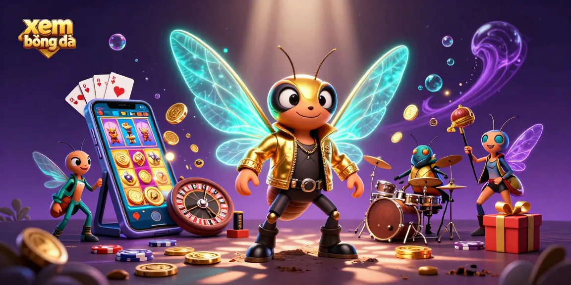 Xem bóng đá live with colorful slots, unique 3D characters, and immersive casino elements.